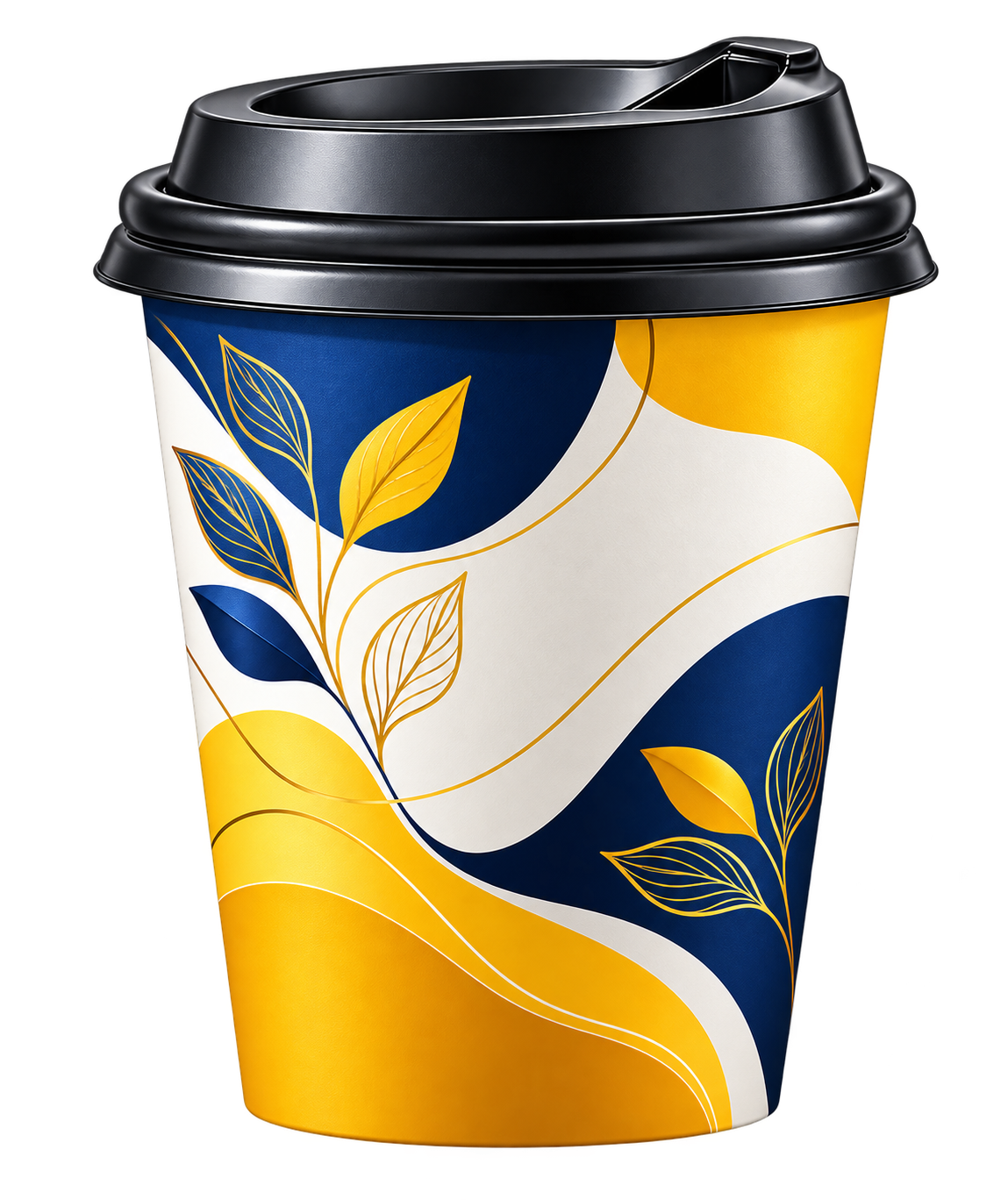 Contoh paper cup custom Tema coffee navy