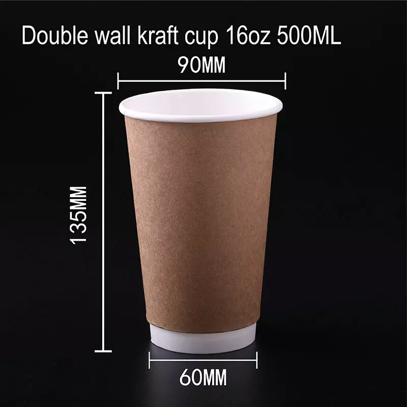 Double Wall Kraft Cup 16oz 500ML