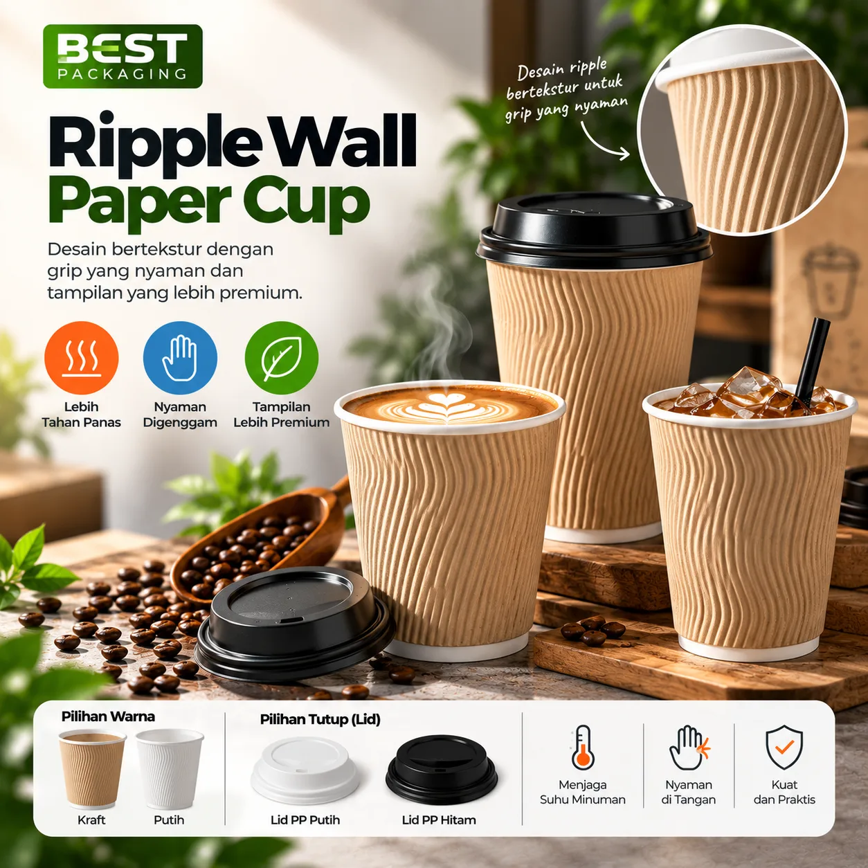 Ripple Wall Paper Cup – Tekstur Khas untuk Sajian Lebih Berkelas