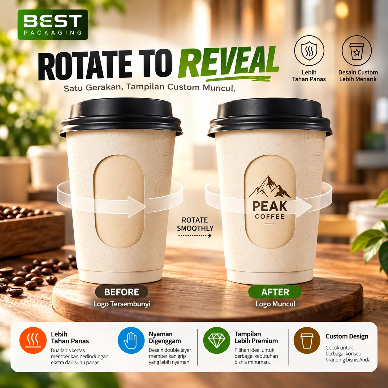 Hollow Rotating Paper Cups